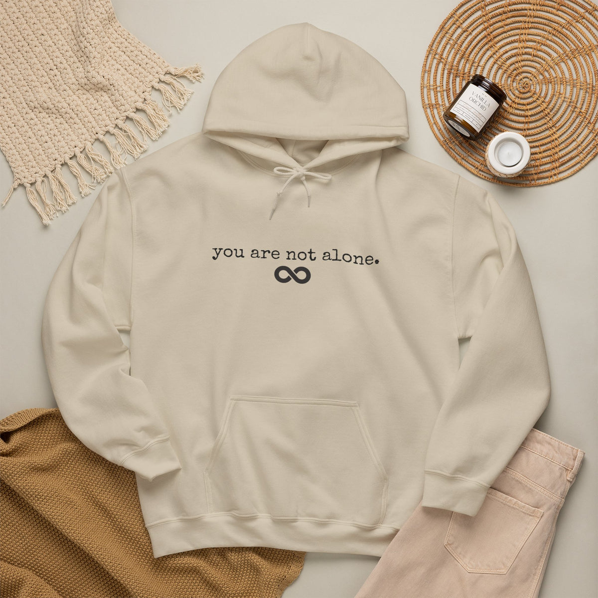 You Are Not Alone - Augility Collective Hoodie - Sand