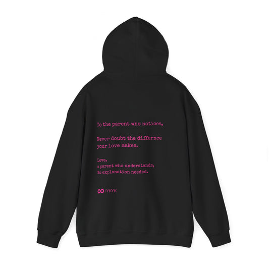 You Are Not Alone - Augility Collective Hoodie - Black with Pink