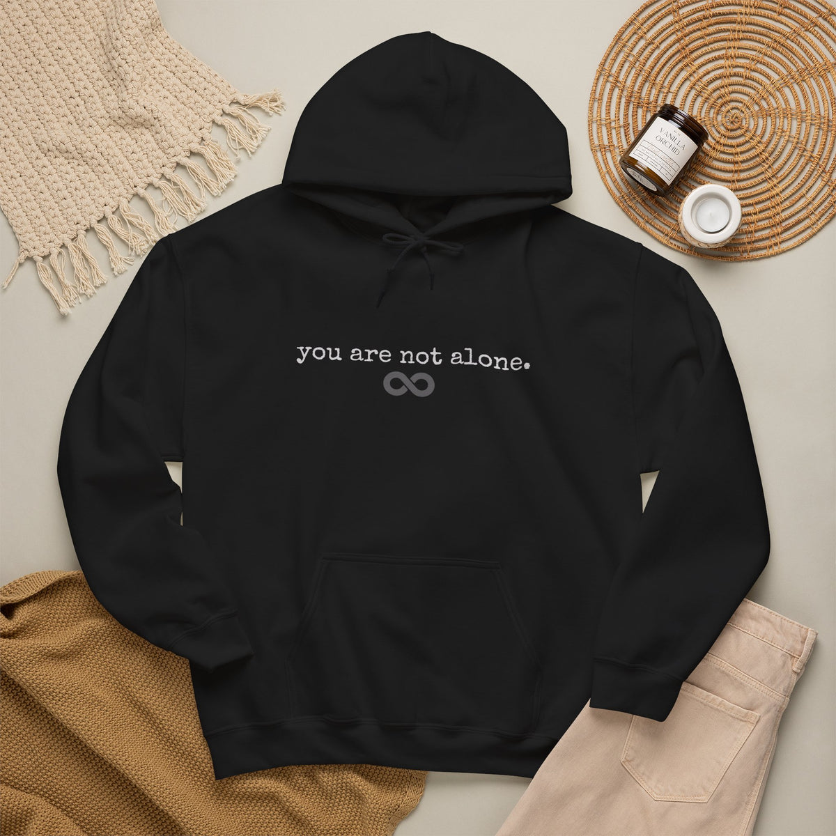 You Are Not Alone - Augility Collective Hoodie - Black