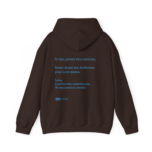 You Are Not Alone - Augility Collective Hoodie - Chocolate with Blue