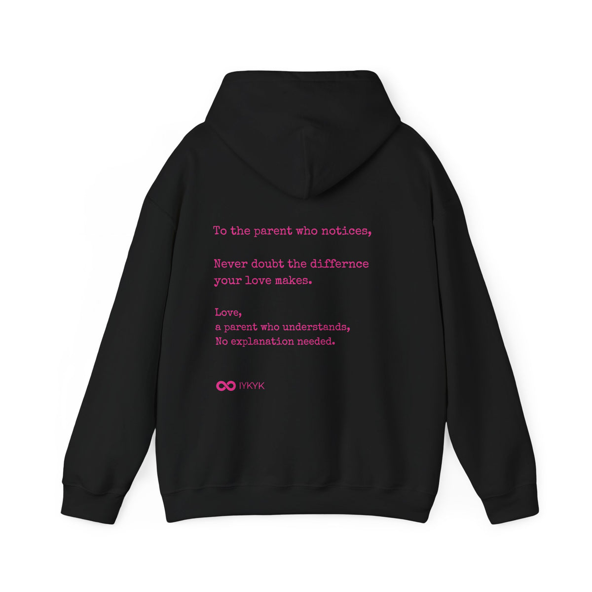 You Are Not Alone - Augility Collective Hoodie - Black with Pink