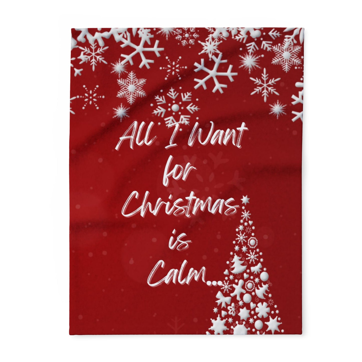 Calm Christmas Fleece Blanket, Cozy Throw for Home Decor, Inspirational Gift Because calm is the most magical gift of all...