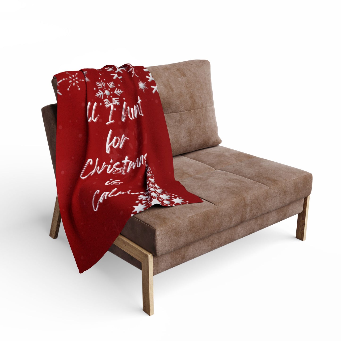 Calm Christmas Fleece Blanket, Cozy Throw for Home Decor, Inspirational Gift Because calm is the most magical gift of all...