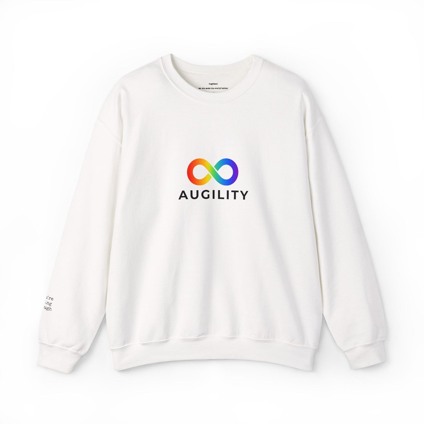 Augility Collective Sweatshirt - Special Edition - White & Rainbow