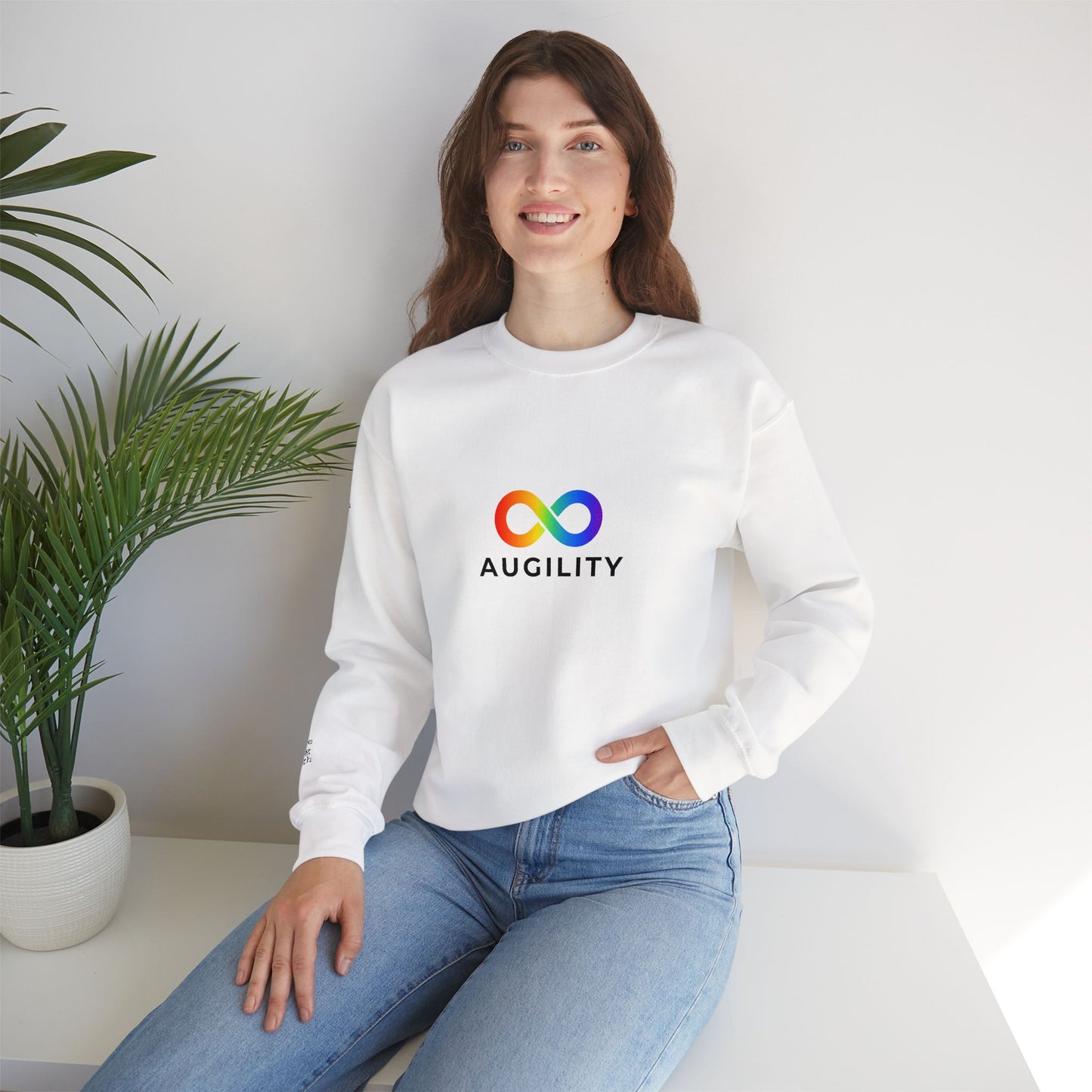 Augility Collective Sweatshirt - Special Edition - White & Rainbow