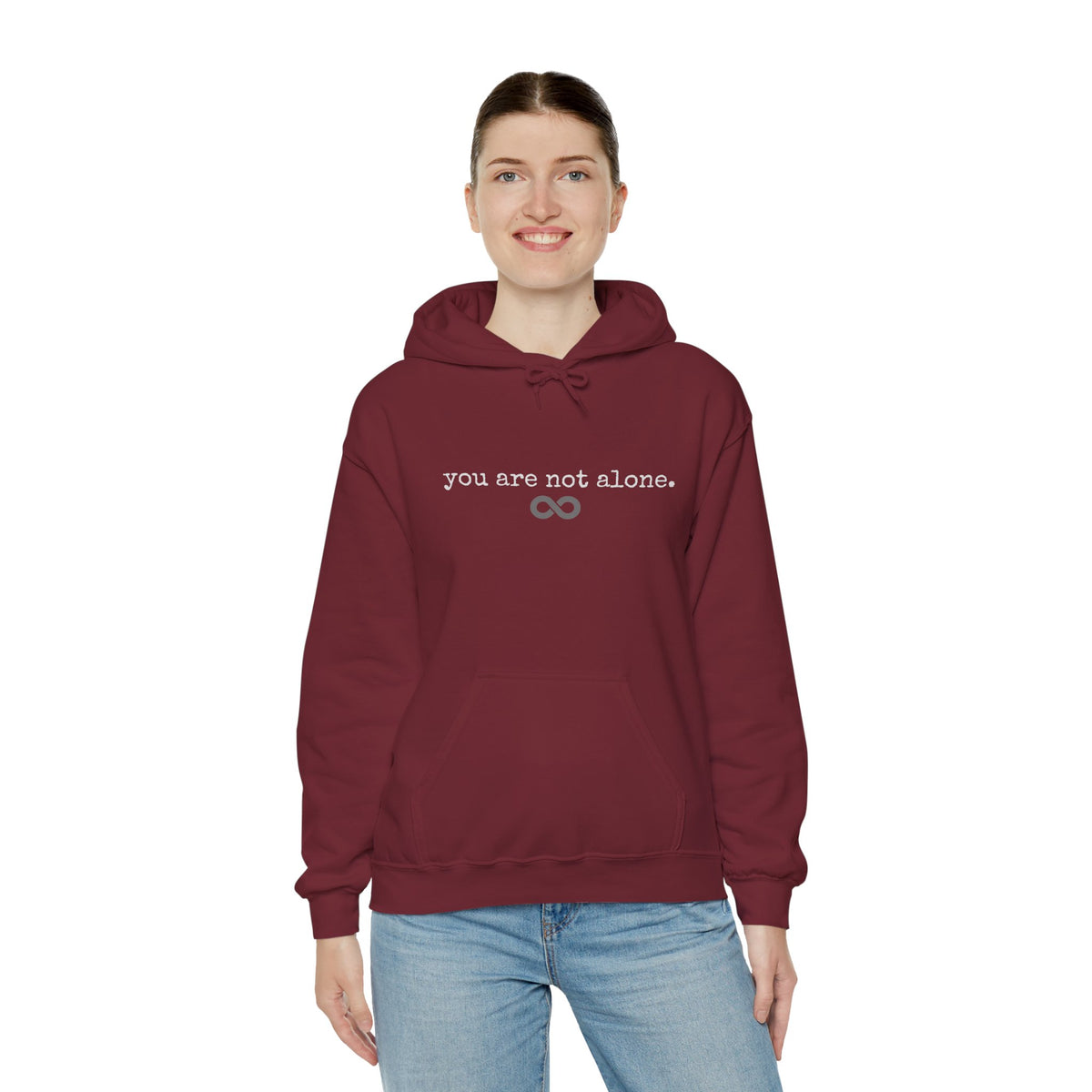 You Are Not Alone - Augility Collective Hoodie - Burgundy